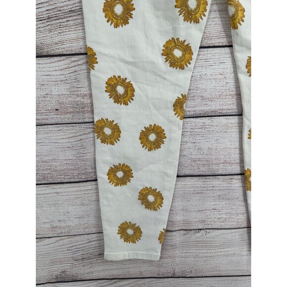 Guess 30th Anniversary Sunflower Print‎ Jeans Women's Size 30 White NEW - Picture 14 of 15